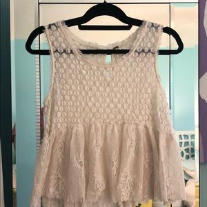 Free people cream lace top